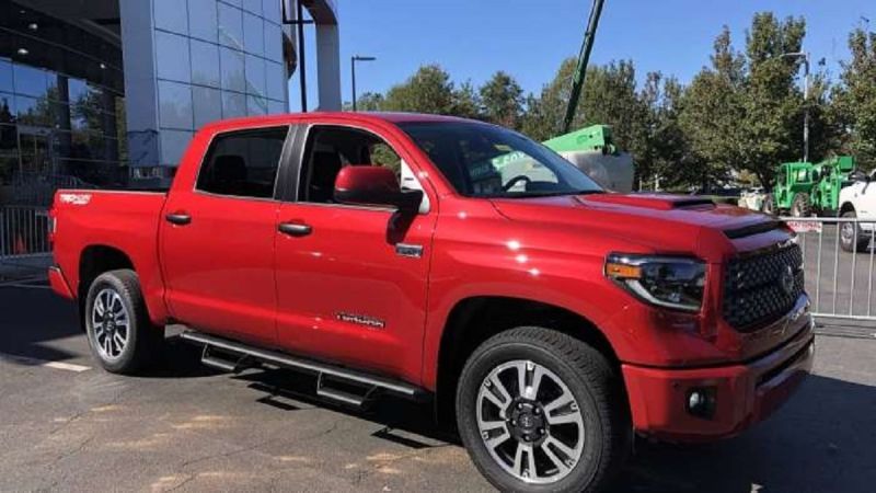 2020 Toyota Tundra Barcelona Red profile view