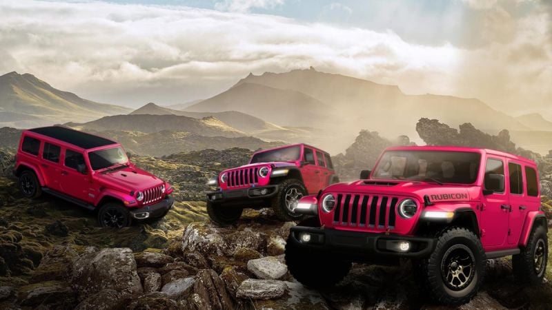 2021 Jeep Wranglers in Tuscadero Pink