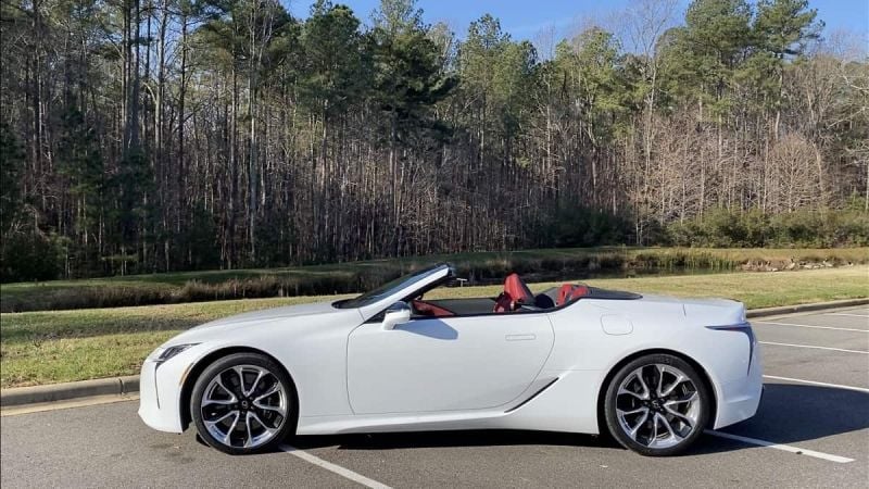 2021 Lexus LC 500 Convertible Ultra White profile view
