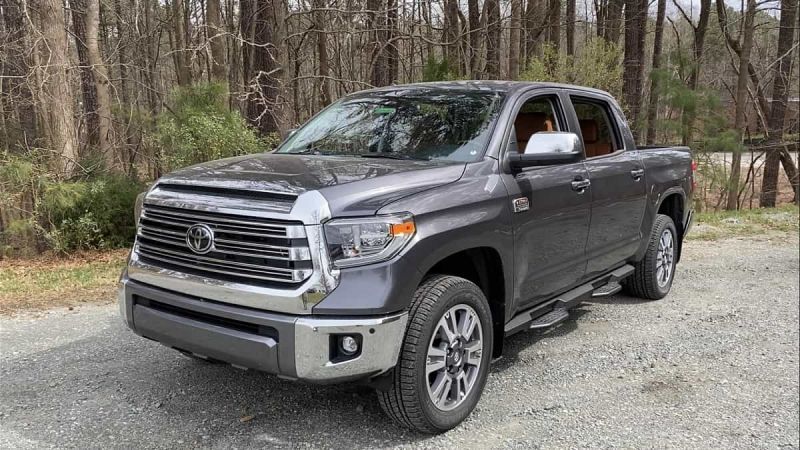 2021 Toyota Tundra 1794 Edition Magnetic Gray front end profile view