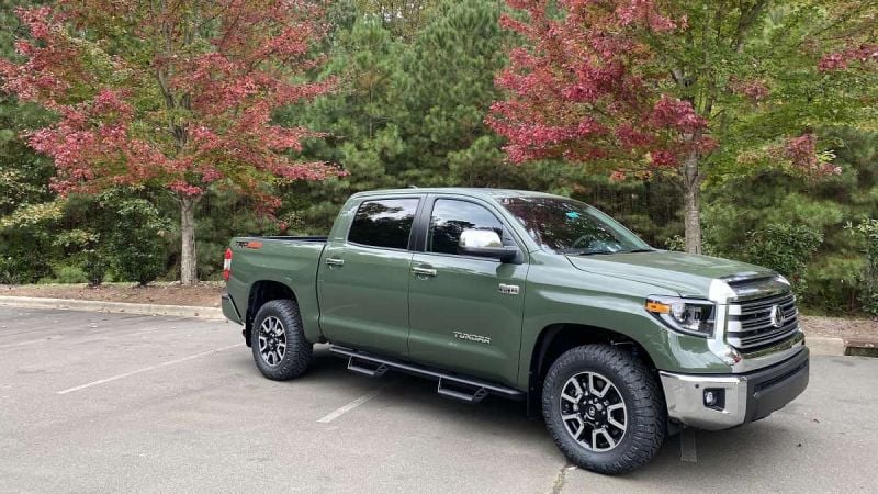 2021 Toyota Tundra TRD Off-Road Army Green profile view