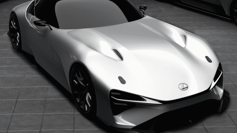 2022 Lexus BEV Sport Concept front 3/4 overhead view