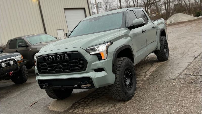 Image of a 2022 Toyota Tundra with a front end swap from a 2023+ Toyota Sequoia taken from Reddit thread