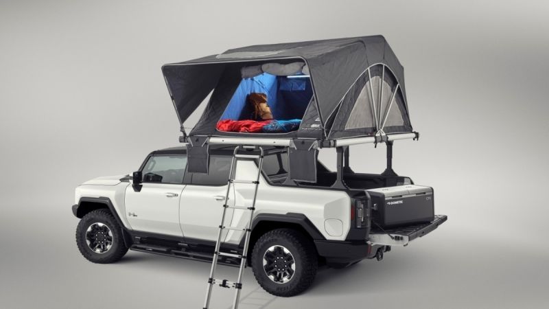 2022 GMC HUMMER EV with Overlanding Tent