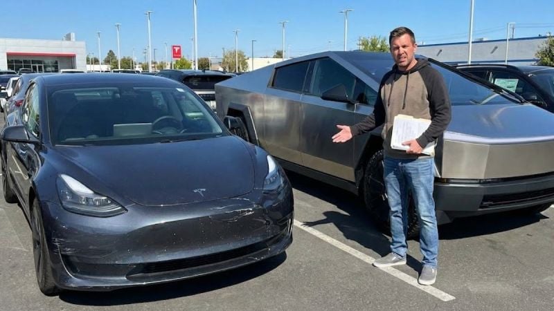  2023 Tesla Model 3 Performance and 2025 Tesla Cybertruck