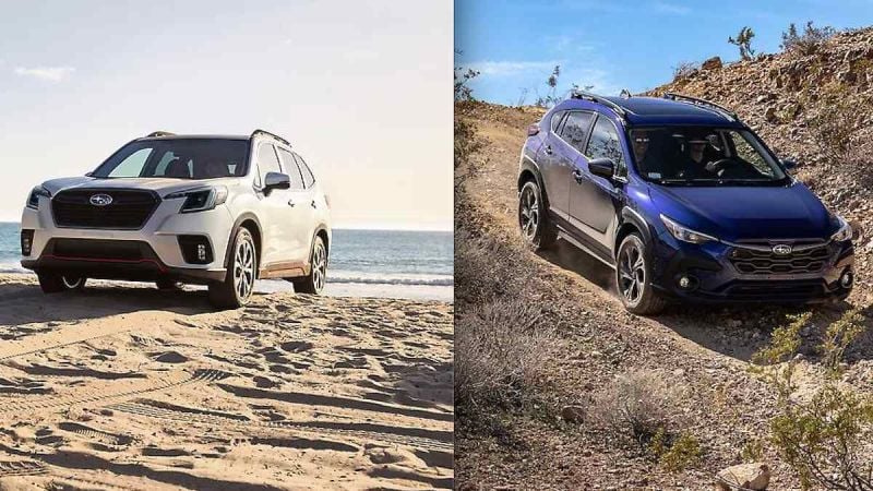 2024 Subaru Forester, Crosstrek side by side