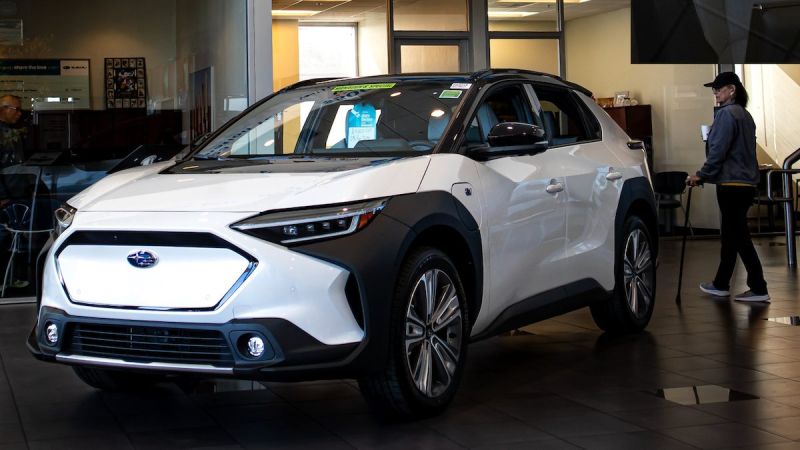 2024 Subaru Solterra in the showroom