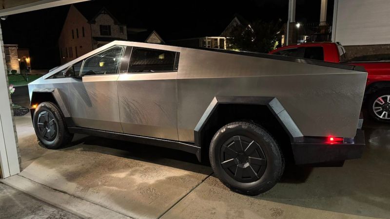 2024 Tesla Cybertruck in the garage