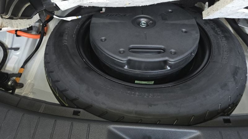 Image of Mazda CX-70 plug-in hybrid-electric vehicle spare tire by John Goreham