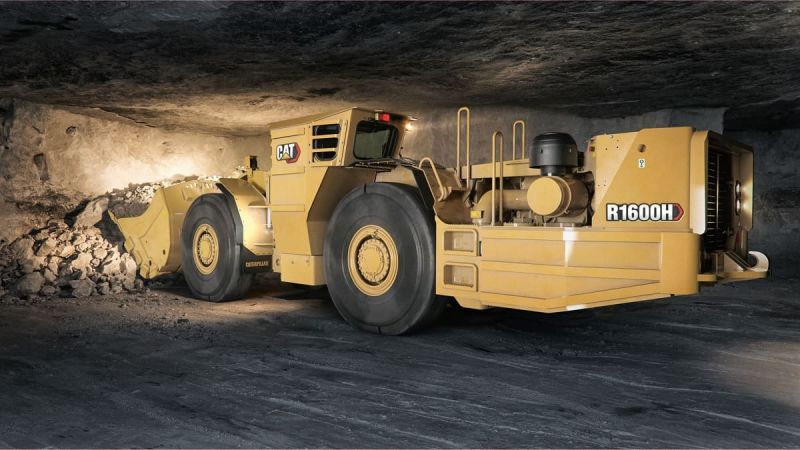 Caterpillar R1600H LHD loader in an underground mine