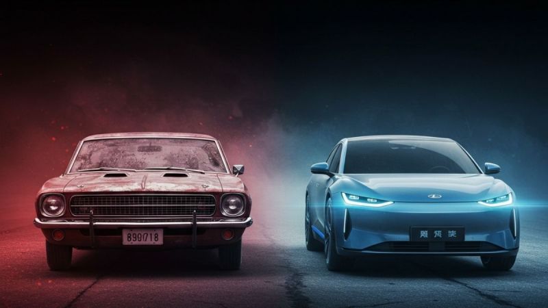 Picture of the west being made obsolete by China's automotive companies due to outdated organizational structures and management styles