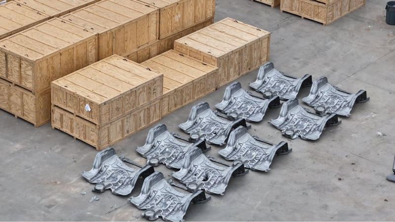 Crated Tesla Cybertruck Castings