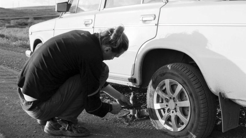 Changing a Flat on the Road is Not Recommended