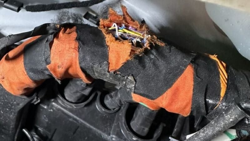 Ford F-150 Lightning rodent wire damage