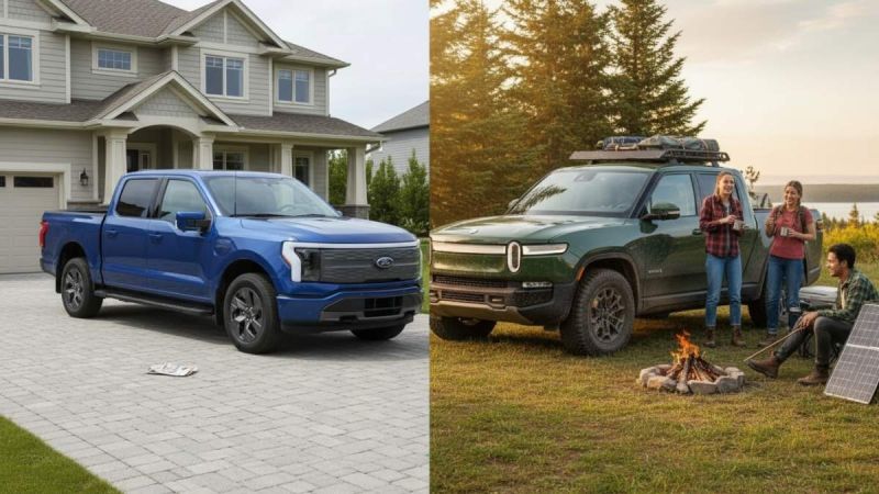 Ford F150 Lightening vs. Rivian