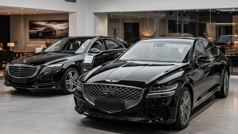 Black Genesis EV vs. Mercedes Model S