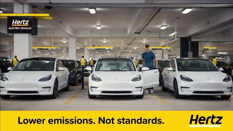 Tesla Model 3 Hertz ad