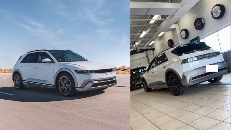 Hyundai Ioniq 5 being repaired at car dealership