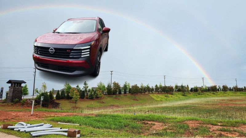 I Decided To Challenge My 2025 Nissan Kicks After a Heavy Rain, And Then This Beautiful Rainbow Appeared In Front of Me