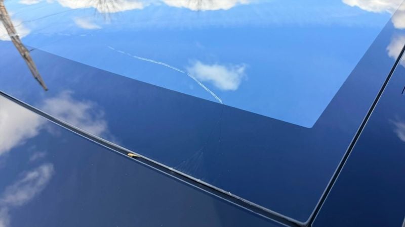 A Tesla Cybertuck's windshield is badly cracked and needs to be replaced, but who should pay?