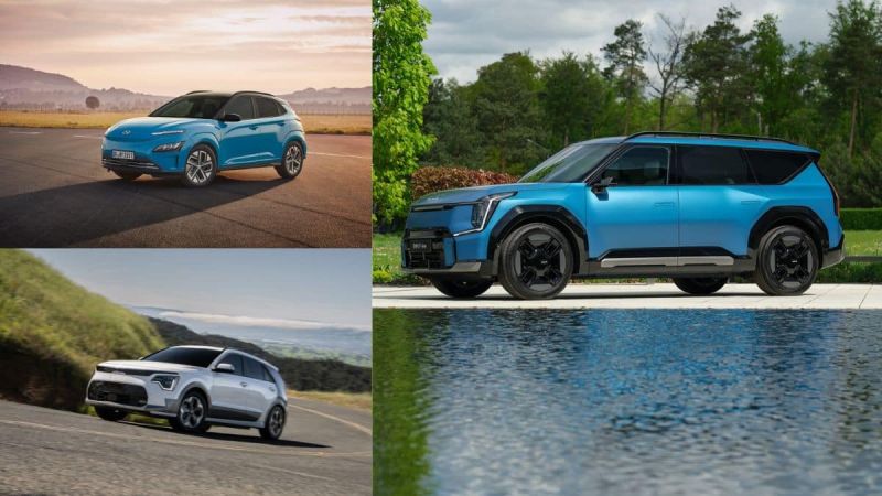 Hyundai Kona EV, Kia Niro EV and EV9