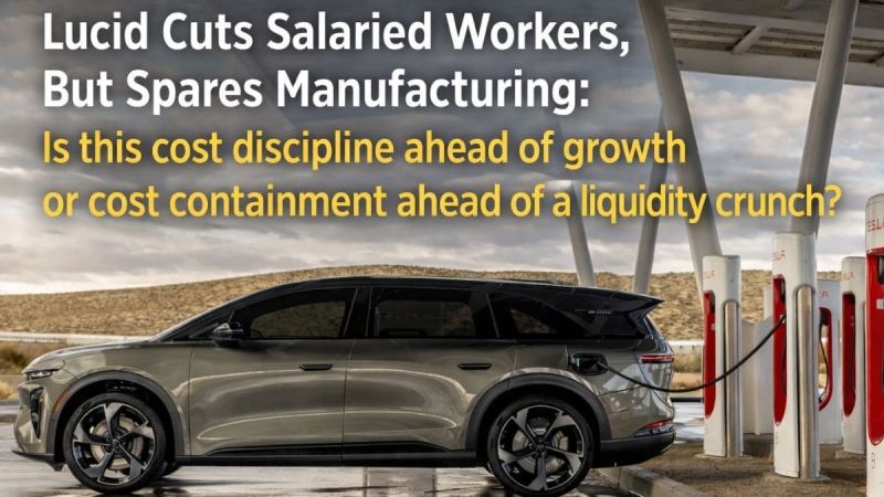 Lucid's Cuts Salaried Workers, But Spares Manufacturing Is This Cost Discipline Ahead of Growth or Cost Containment Ahead of a Crunch