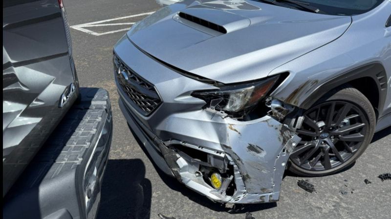My Subaru WRX Got Sideswiped and Dragged Out of Its Parking Spot While I Was Waiting to Pick Up My Son From School