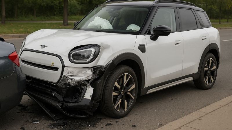 Mini Countryman EV with crash damage