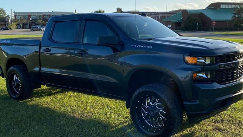 Norman's 4-cylinder Chevrolet Silverado, which he uses for Uber