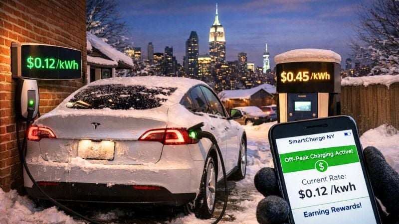 One NYC Tesla Model Y Owner Found a Smarter Local Charging Solution To Lower His Cost After The Recent Blizzard