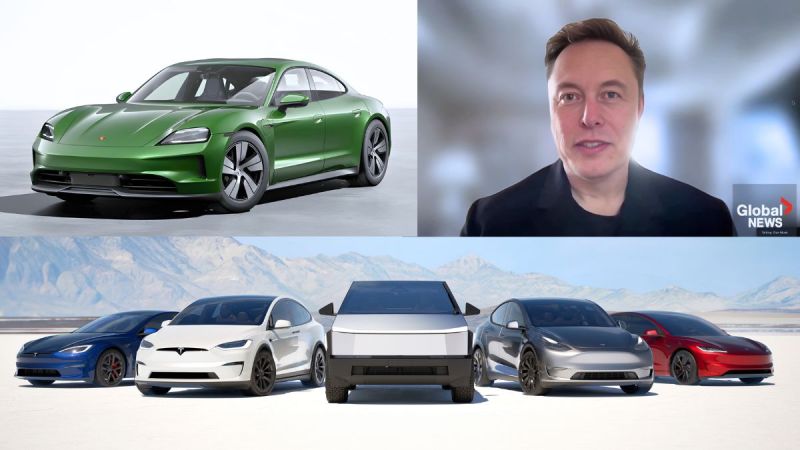 Elon Musk, Porsche Taycan, Tesla Model S, 3, X, Y, Cybertruck
