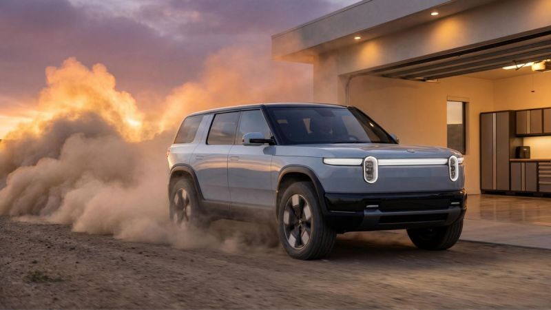 Rivian R2 Driving Fast