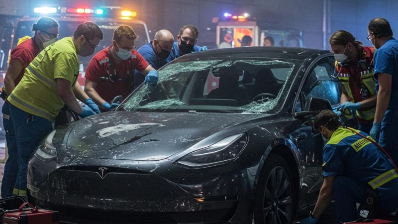 Gemini Rendered Image Of Tesla Being Medically Saved