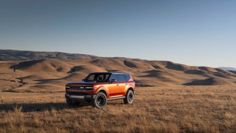 Scout's Traveler SUV traverses a beautiful prairie