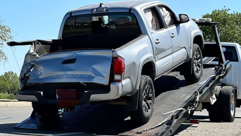 Some Guy Hit My Toyota Tacoma Going 55 MPH, It Flipped 4 Feet Off The Ground, Landed on 4 Tires And Started Right Up