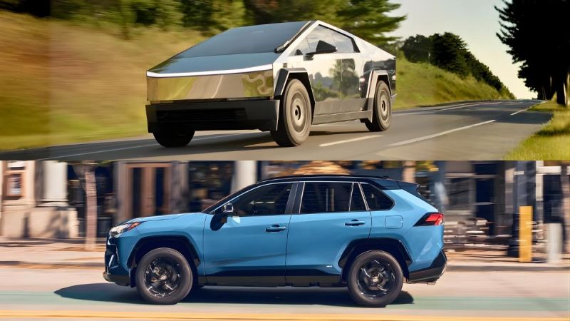 Tesla Cybertruck & Toyota Rav4
