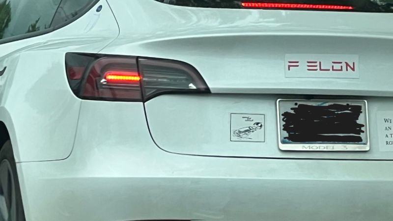 I Just Spotted an 'F ELON' Sticker on a Tesla Model 3, And It Summarizes Everything About the Tension Between Some Owners and Elon Musk