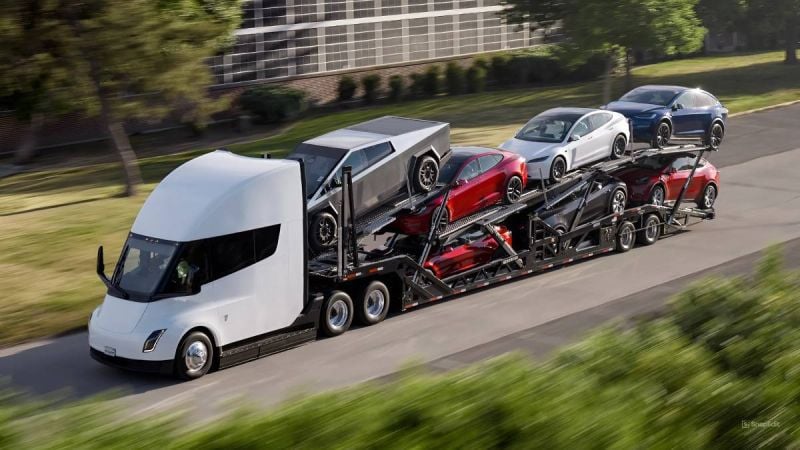 Tesla Semi, with Cybertruck, Model S,3,X,Y