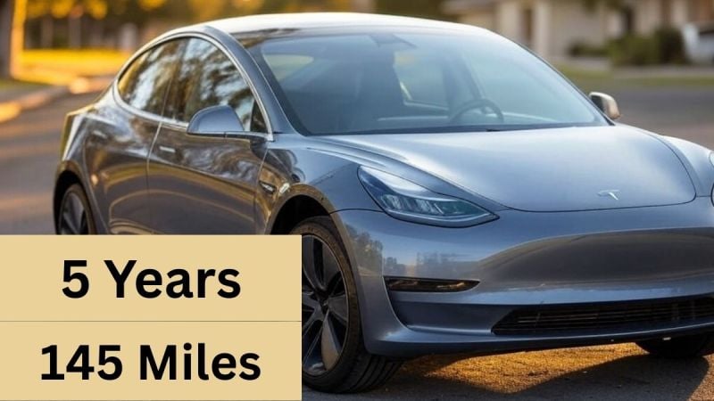 This Tesla Model 3 gets a range of 145 files after 5 years