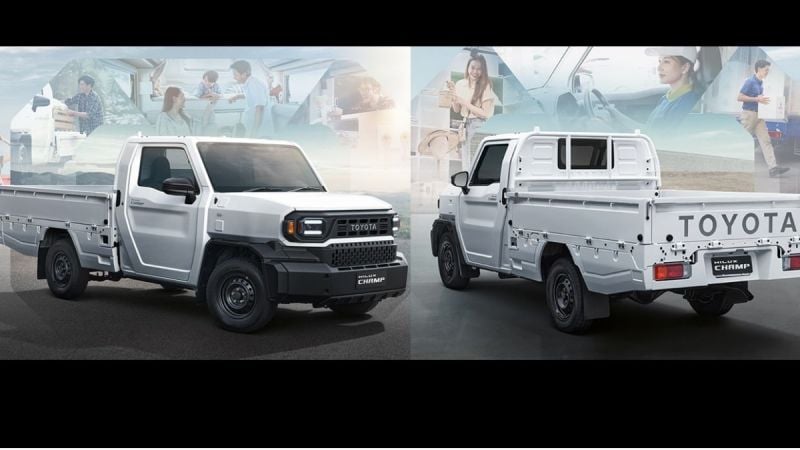 Toyota Hilux Champ compact pickup truck front and rear