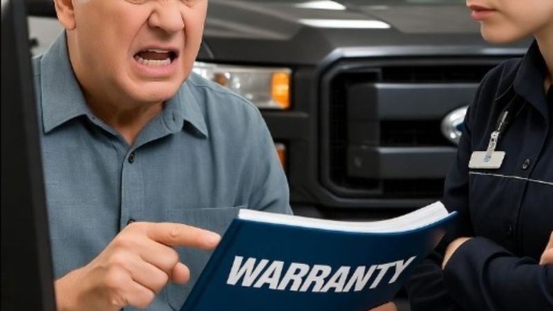 Angry Ford customer argues with a service writer over warranty duration