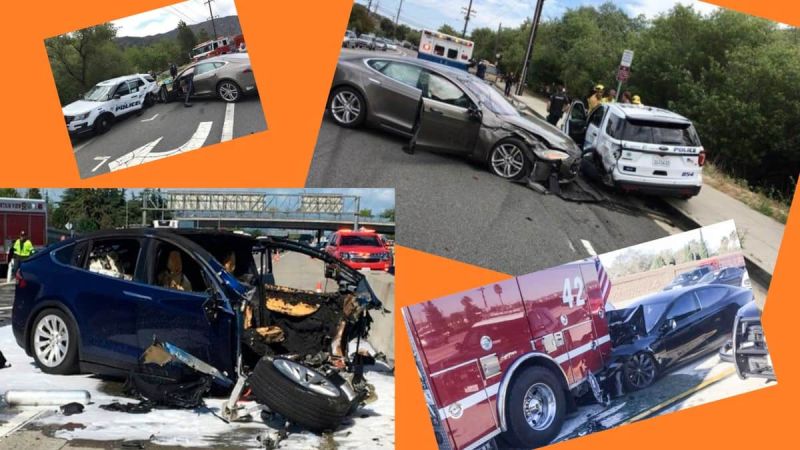 Several Wrecks Involving Teslas
