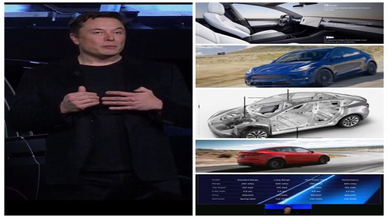 Tesla CEO Elon Musk and the new Model Y at the unveil 3/14/19