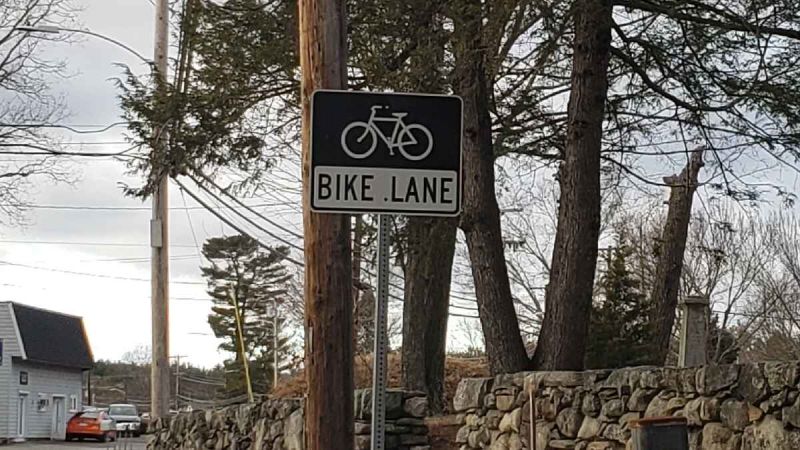 Image of bike lane sign by John Goreham