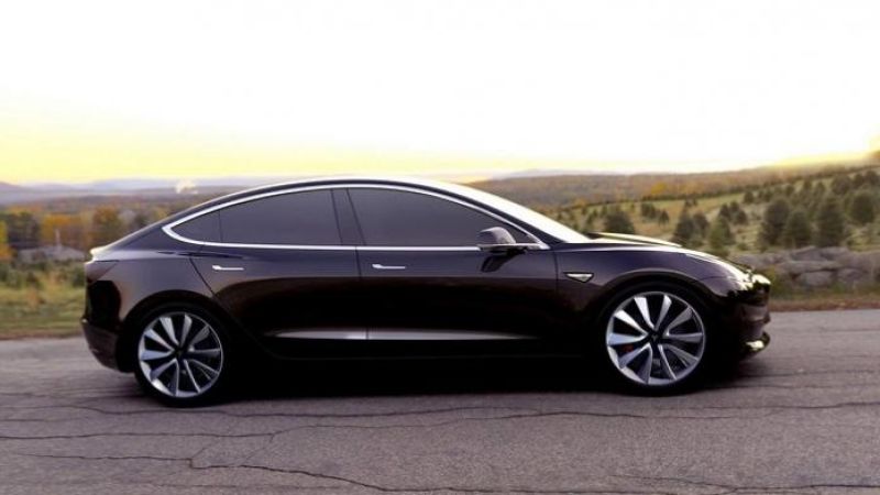 Black Tesla Model 3 before live stream