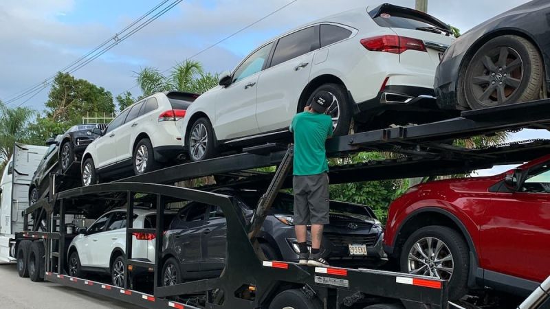 Image of electric vehicles being prepared for shipping