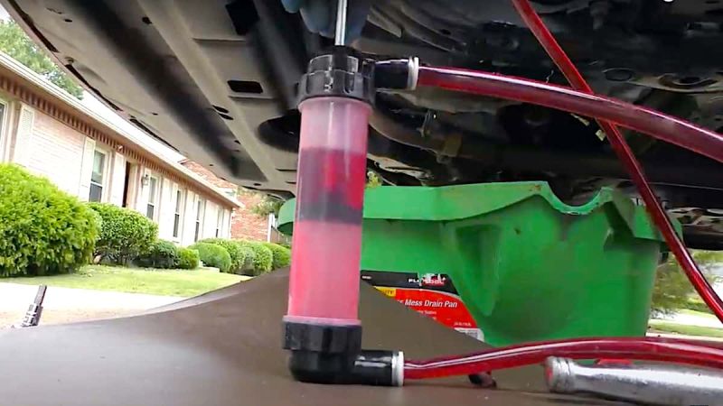 Changing transmission fluid without removing the transmission oil pan