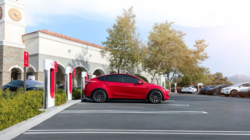 Tesla Supercharger, courtesy of Tesla Inc.