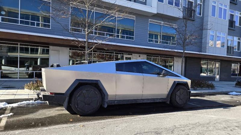 Image of Tesla's Cybertruck parked in Metro Boston taken by John Goreham