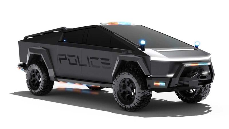 Tesla Cybertruck Will Be the Ultimate Police Car: Bulletproof, Strong, and as Fast as a Porsche 911 With Armored Accessories